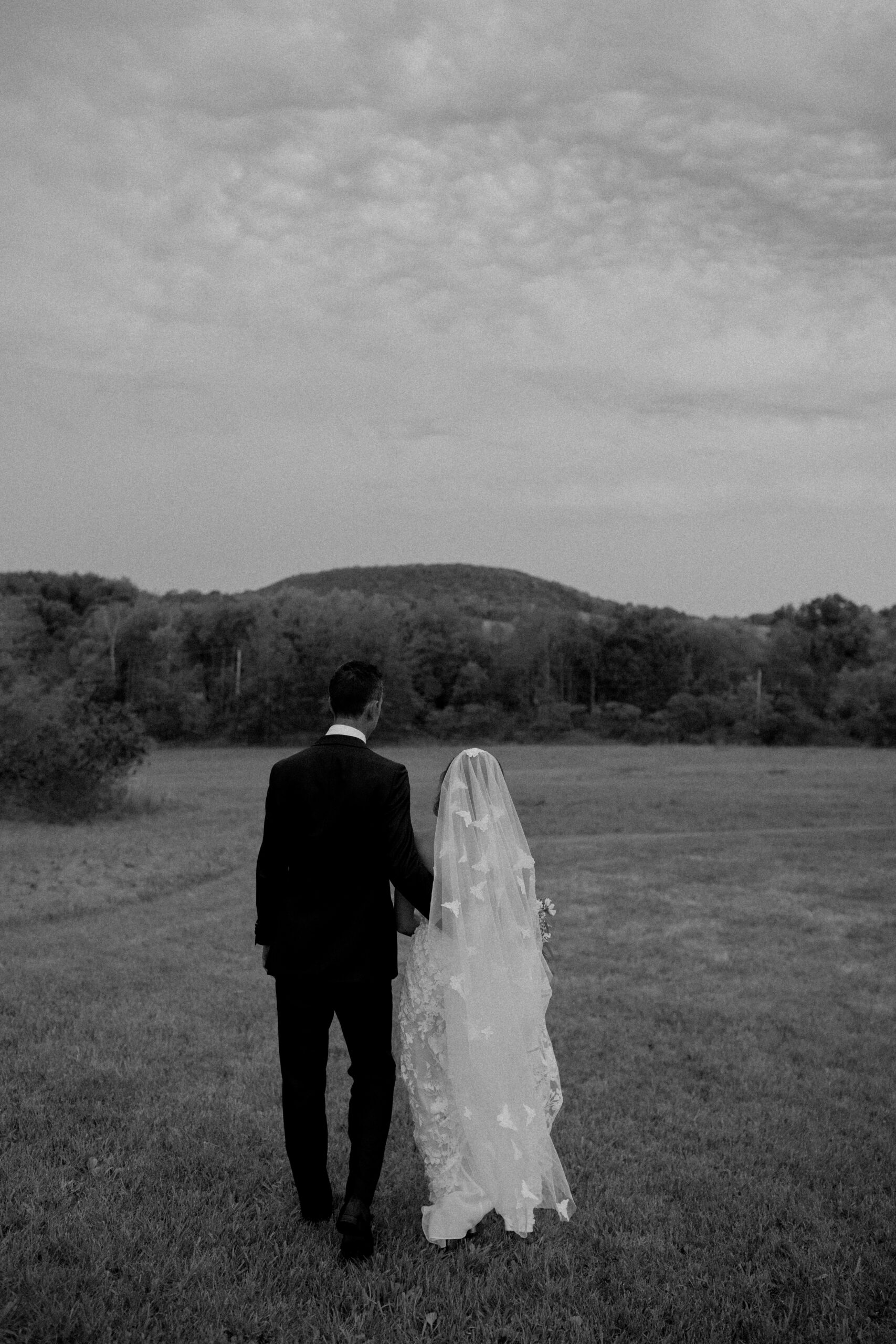 Bride and groom at their outdoor wedding near Madison, Wisconsin