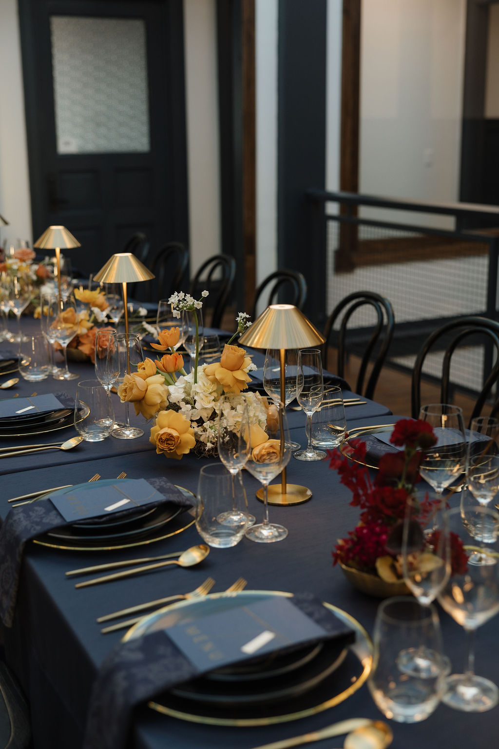 Intimate wedding reception dinner at Ellsworth Block in Madison, WI