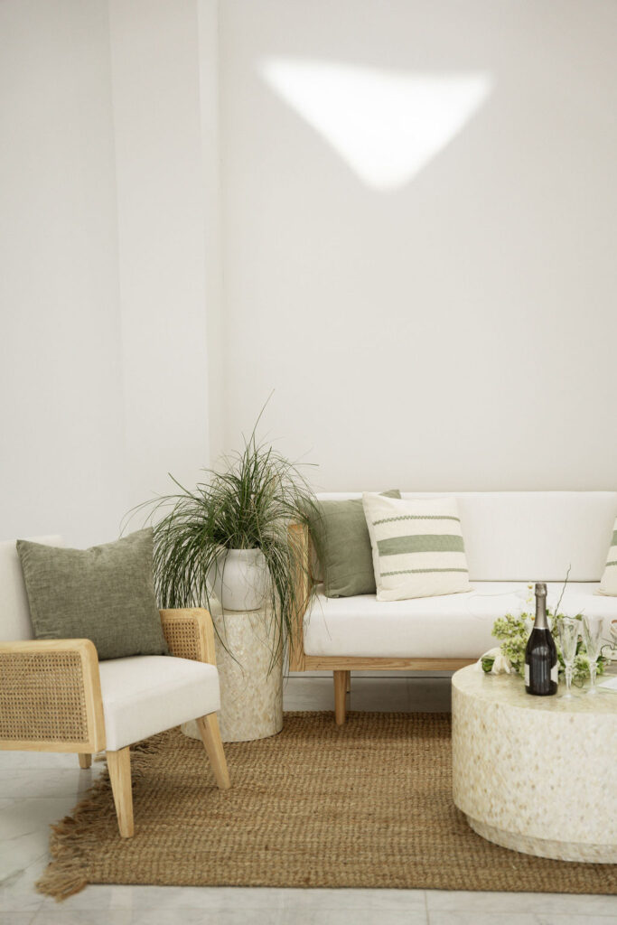 Wedding reception lounge seating at the Milwaukee Art Museum