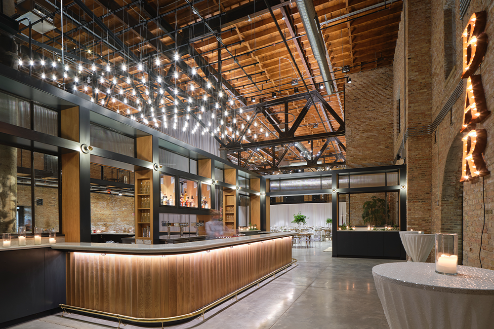 Wedding reception at Garver Feed Mill in Madison, WI